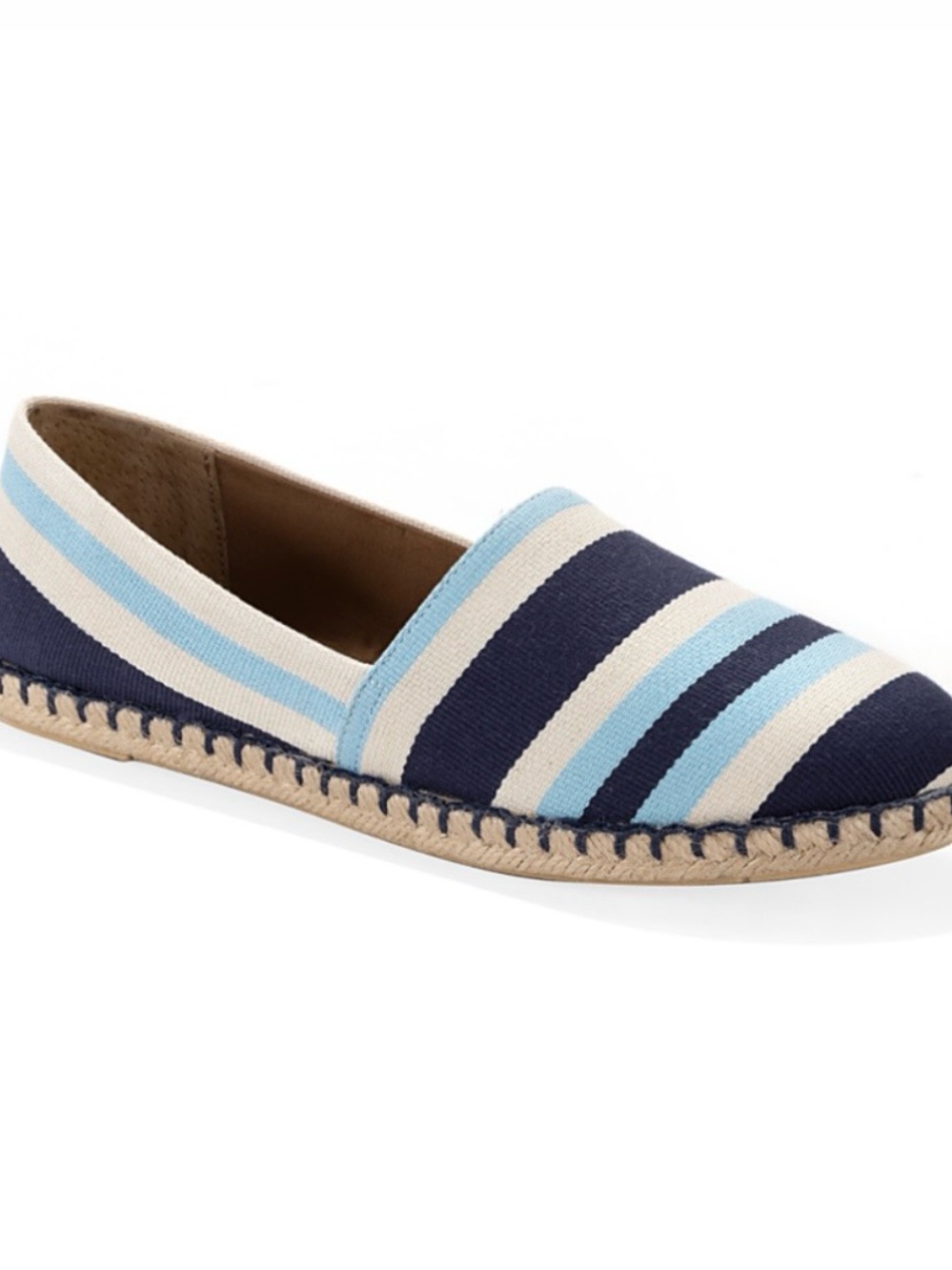 Style & Co Reevee Stitched-Trim Espadrille Flats - Blue Striped - Size 8.5